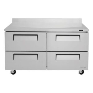 Turbo Air TWR-60SD-D4-N 60″ 2-Section Worktop Refrigerator w/ 4 Drawers, 16 cu. ft.