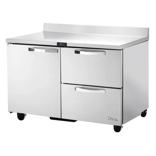 True TWT-48D-2-HC~SPEC3 48" Worktop Refrigerator w/ (2) Sections, (1) Door on Left & (2) Drawers on Right, 115v
