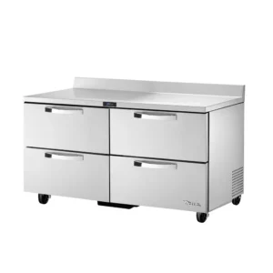 True TWT-60D-4-HC~SPEC3 60″ Worktop Refrigerator w/ (2) Sections & (4) Drawers, 115v