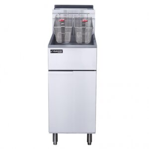 Dukers Appliance Co DCF3-NG Full Pot Floor Model Gas Fryer w/ 40-lb Capacity, 2 Twin Baskets
