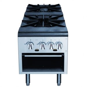 Dukers Appliance Co DCSP2 18″ Gas Stock Pot Range w/ (2) Three Ring Burners, Manual Controls, 160.000 BTU